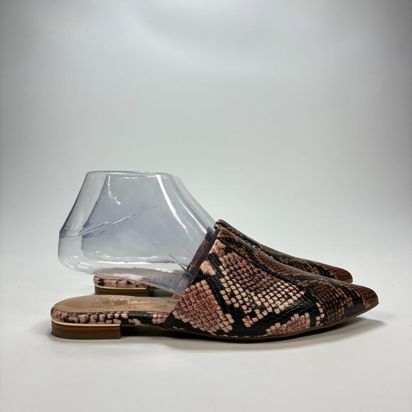 Alfani Step N Flex Snake Print Leather Pointed Toe Mules Flats Women's Size 6.5M - Picture 1 of 9
